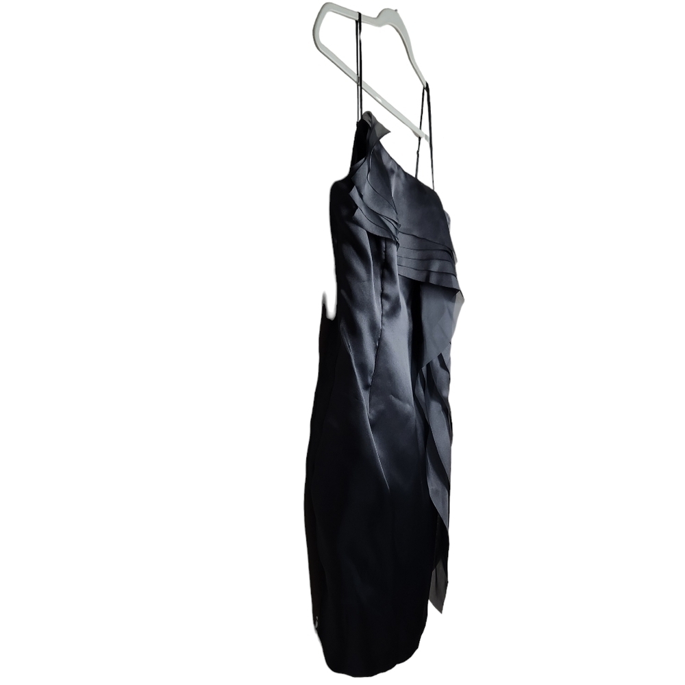 Calvin Klein Black NWT Ruffle Tiered Chiffon Dress Women's Size 8 - Picture 3 of 10